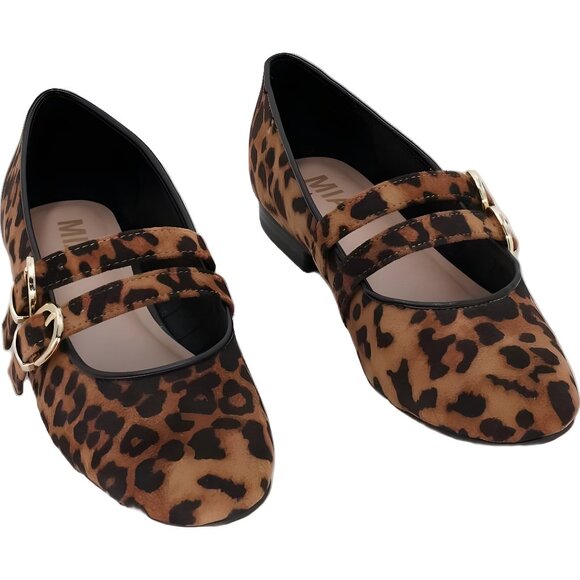 MIA Radia-N Leopard Double Buckle Mary Jane Flats for Women 6M US - Picture 1 of 6